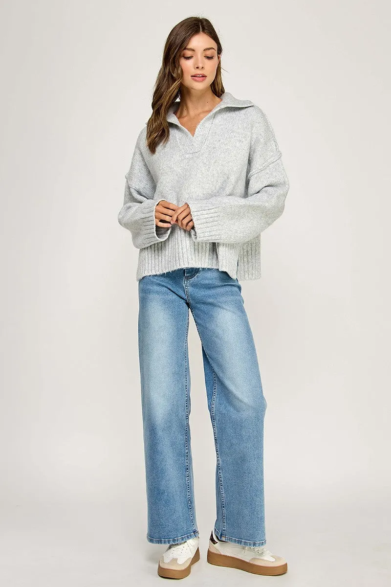 Regal Touch Polo Sweater sold by Brightside Boutique