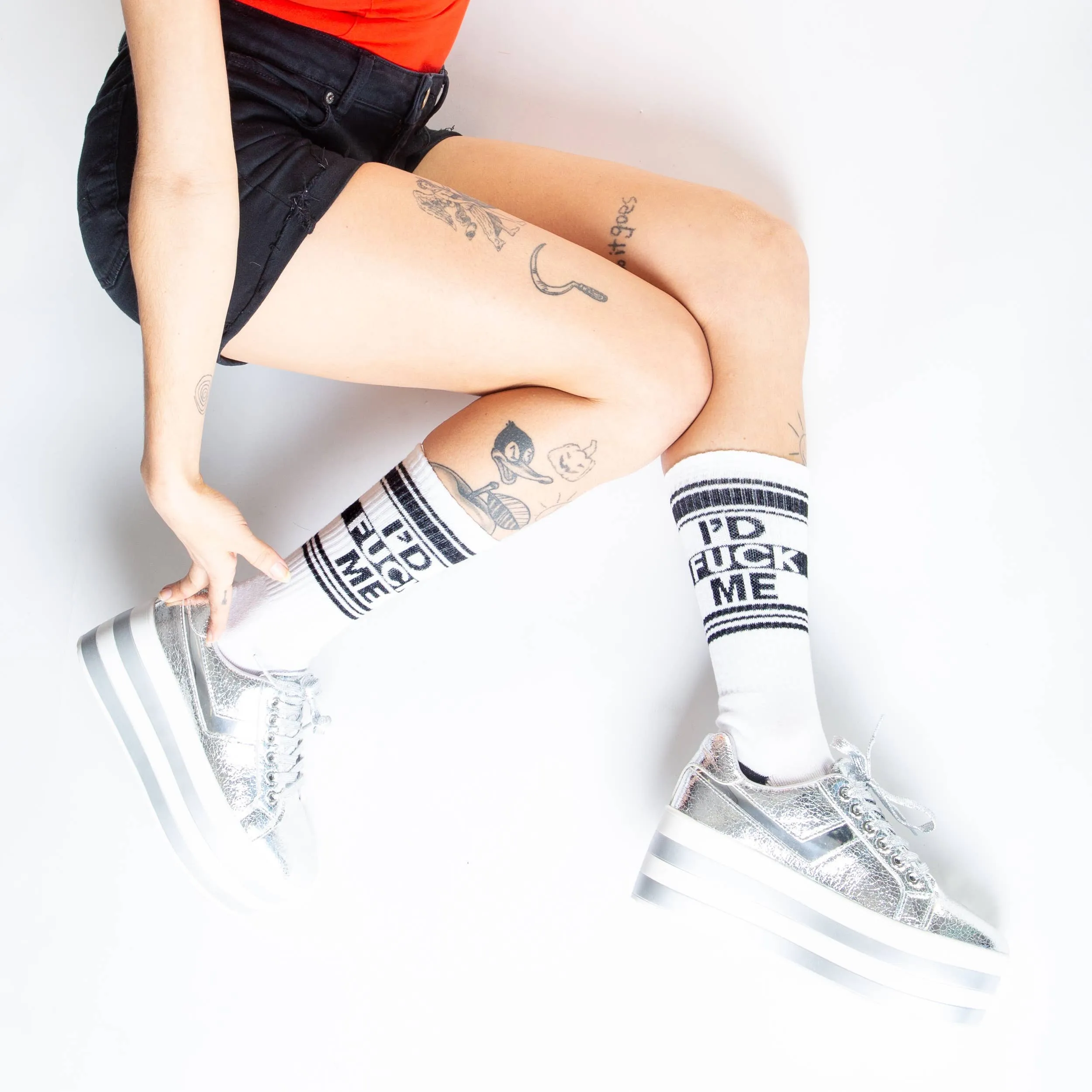 I'd Fuck Me Gym Crew Socks sold by Brightside Boutique product image thumbnail 3