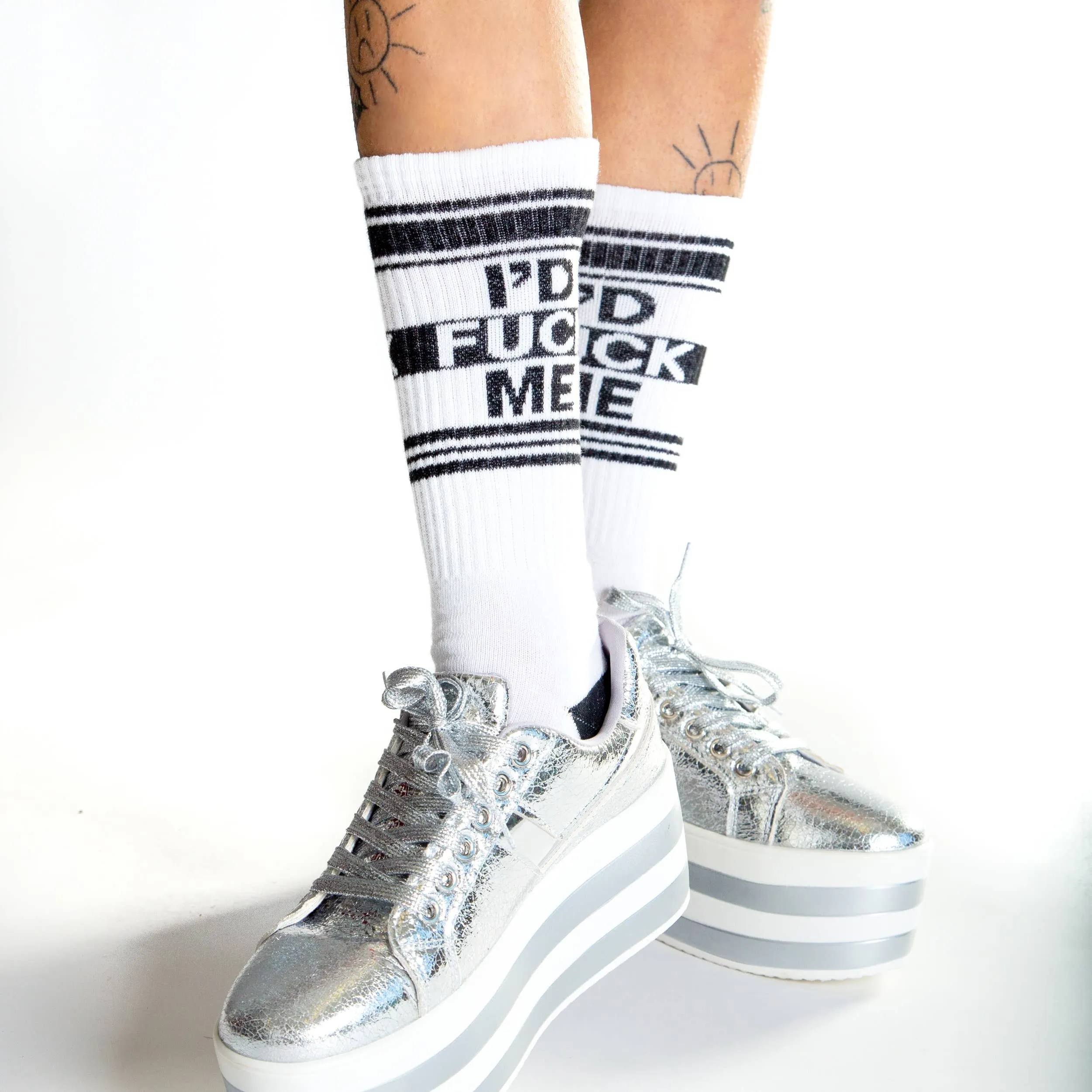 I'd Fuck Me Gym Crew Socks sold by Brightside Boutique product image thumbnail 2