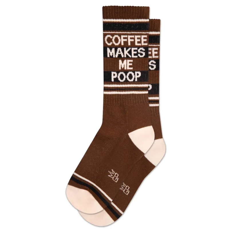 Coffee Makes Me Poop Gym Crew Socks sold by Brightside Boutique