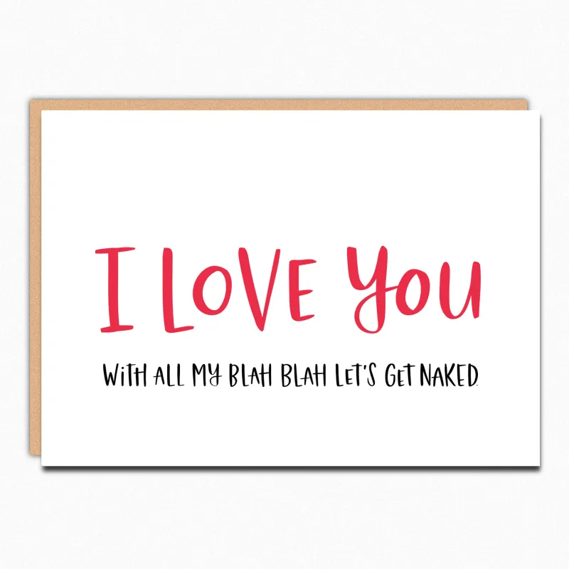 I Love You With All My Blah Blah Valentines Card sold by Brightside Boutique