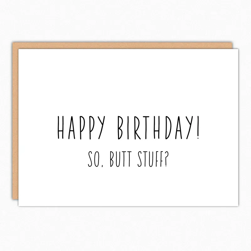 Butt Stuff Birthday Card sold by Brightside Boutique