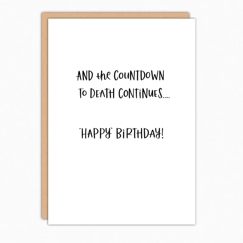 Countdown To Death Birthday Card sold by Brightside Boutique