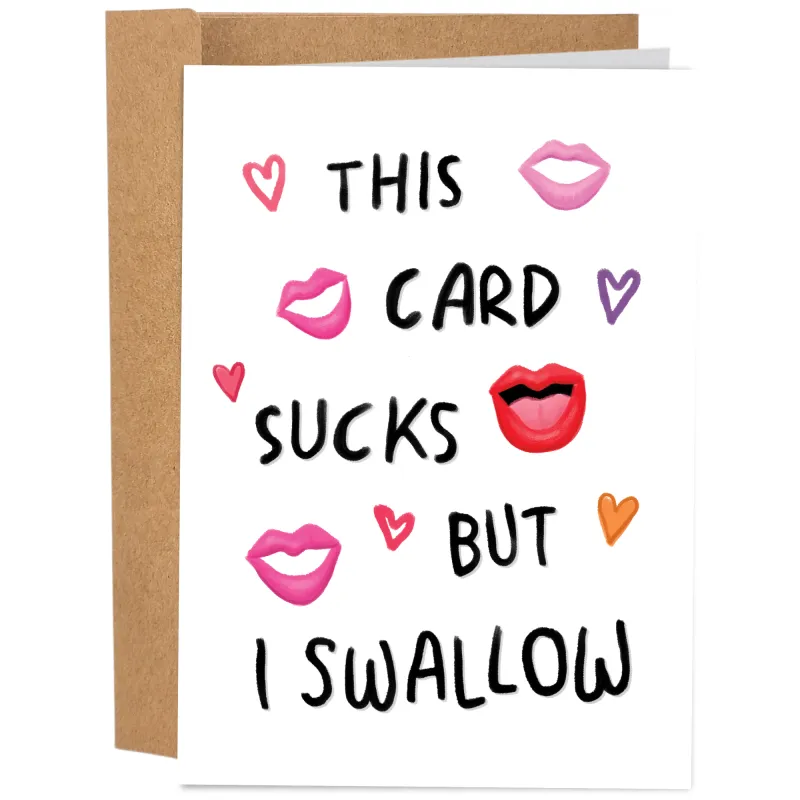 But I Swallow Valentines Card sold by Brightside Boutique