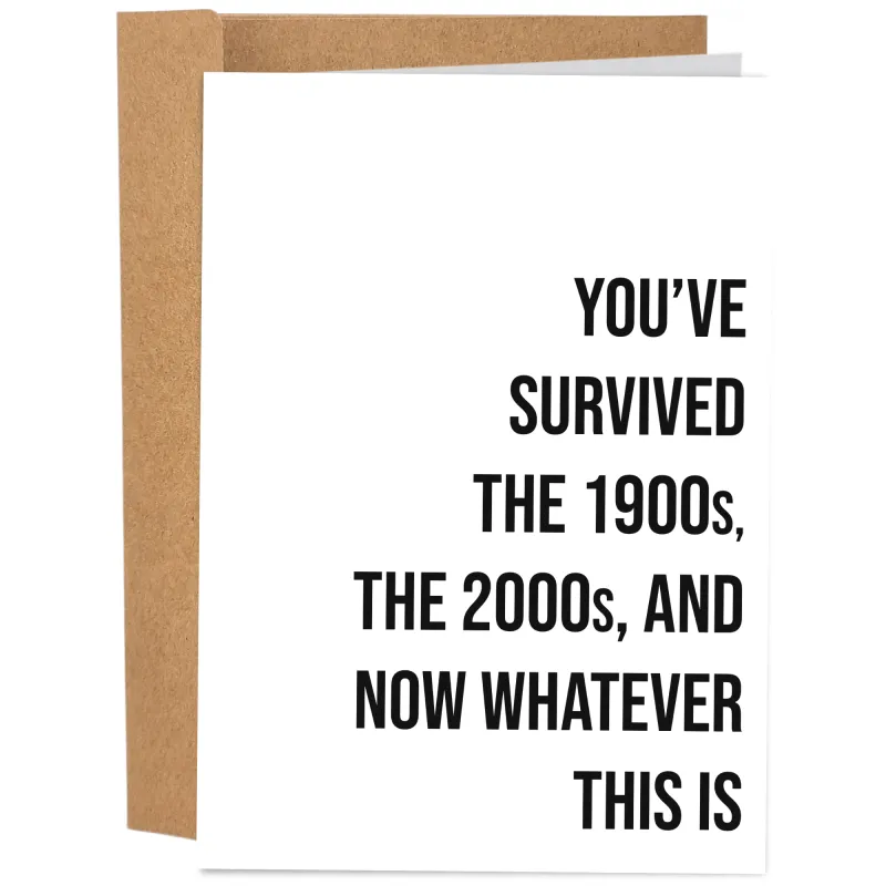 The 1900s, The 2000s, And Now… Birthday Card sold by Brightside Boutique