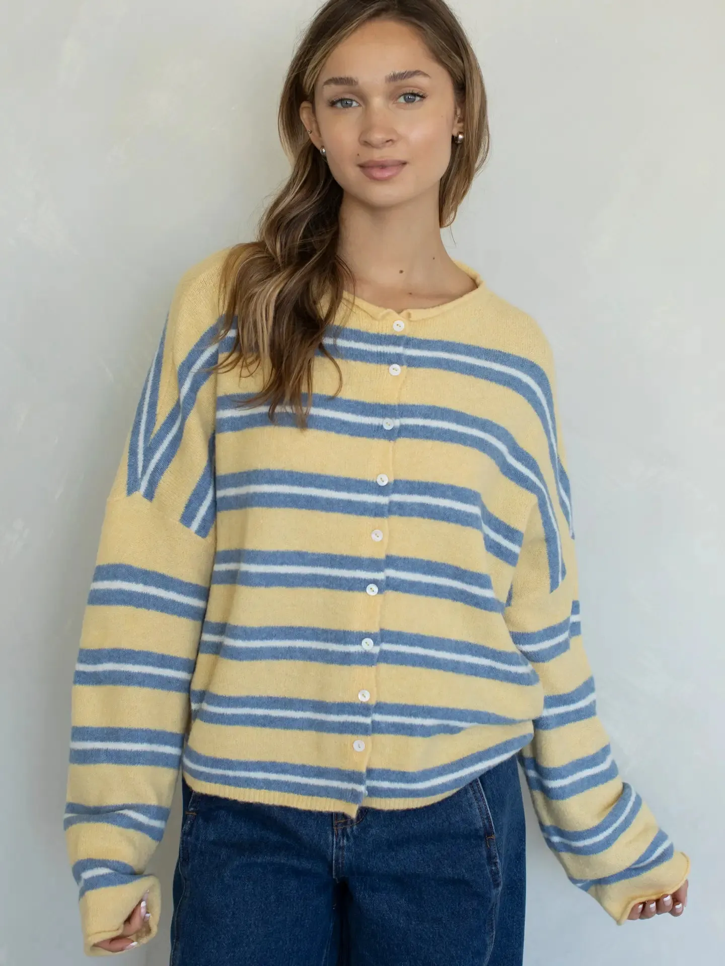 Piper Varsity Stripe Cardigan sold by Brightside Boutique product image thumbnail 2