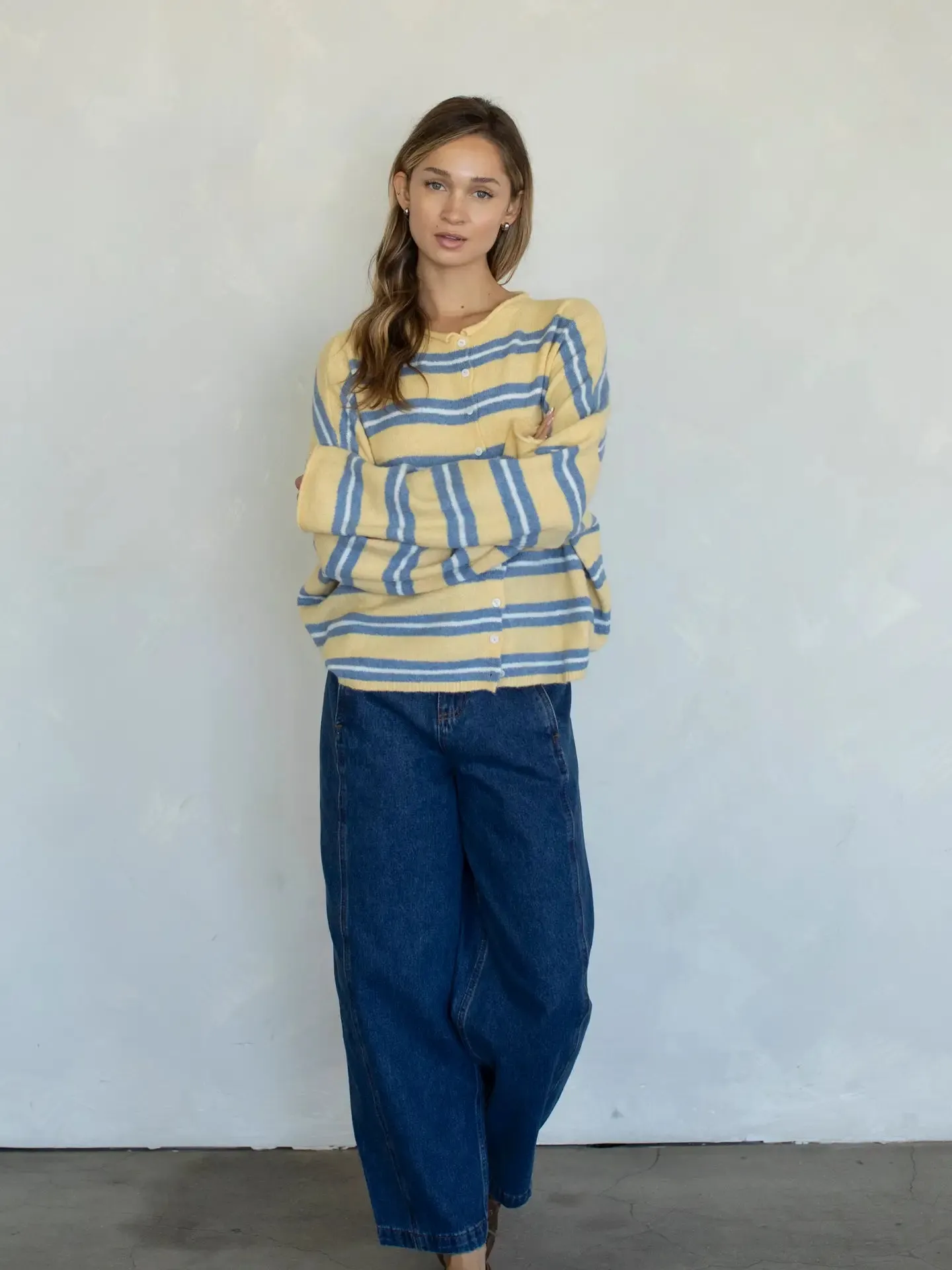 Piper Varsity Stripe Cardigan sold by Brightside Boutique product image thumbnail 3