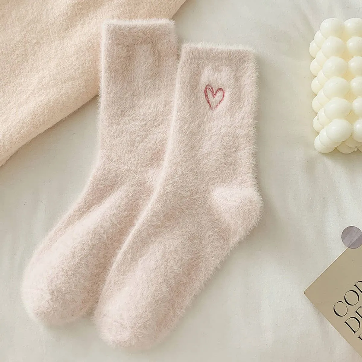 Fluffy Heart Socks sold by Brightside Boutique product image thumbnail 3