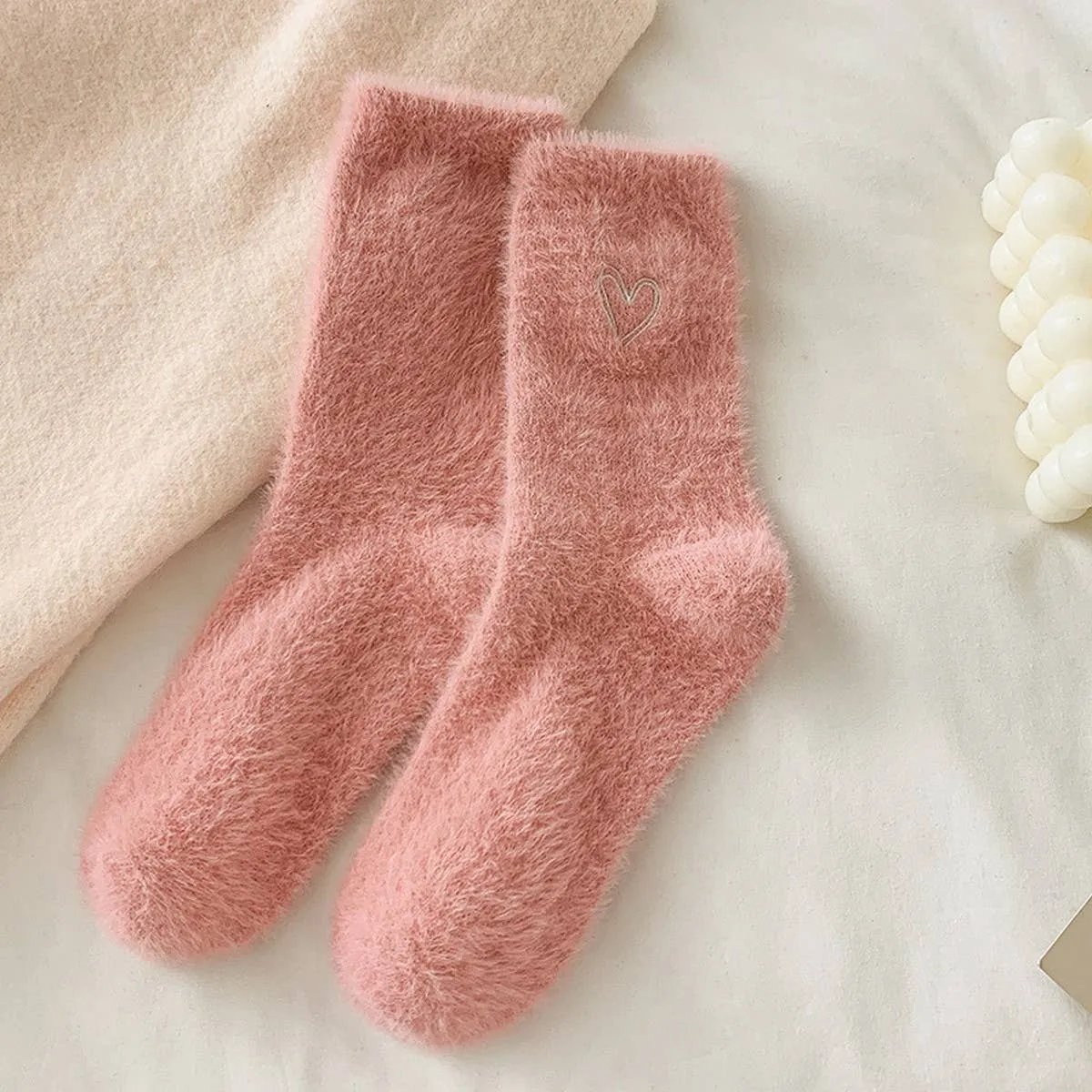 Fluffy Heart Socks sold by Brightside Boutique product image thumbnail 2