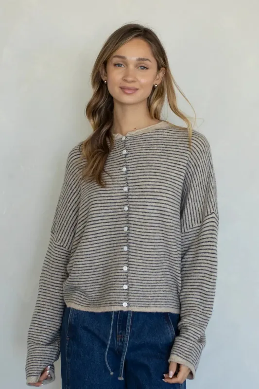Piper Pin Striped Cardigan made by Things Between