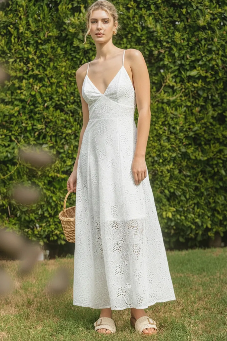 The Ophelia Crochet Maxi Dress sold by Brightside Boutique
