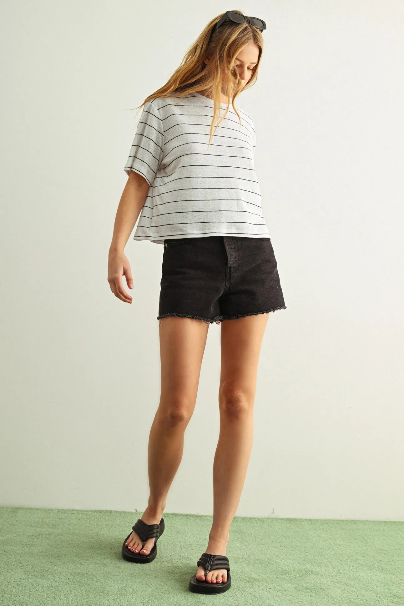 The Clean Stripe Linen Top sold by Brightside Boutique product image thumbnail 4