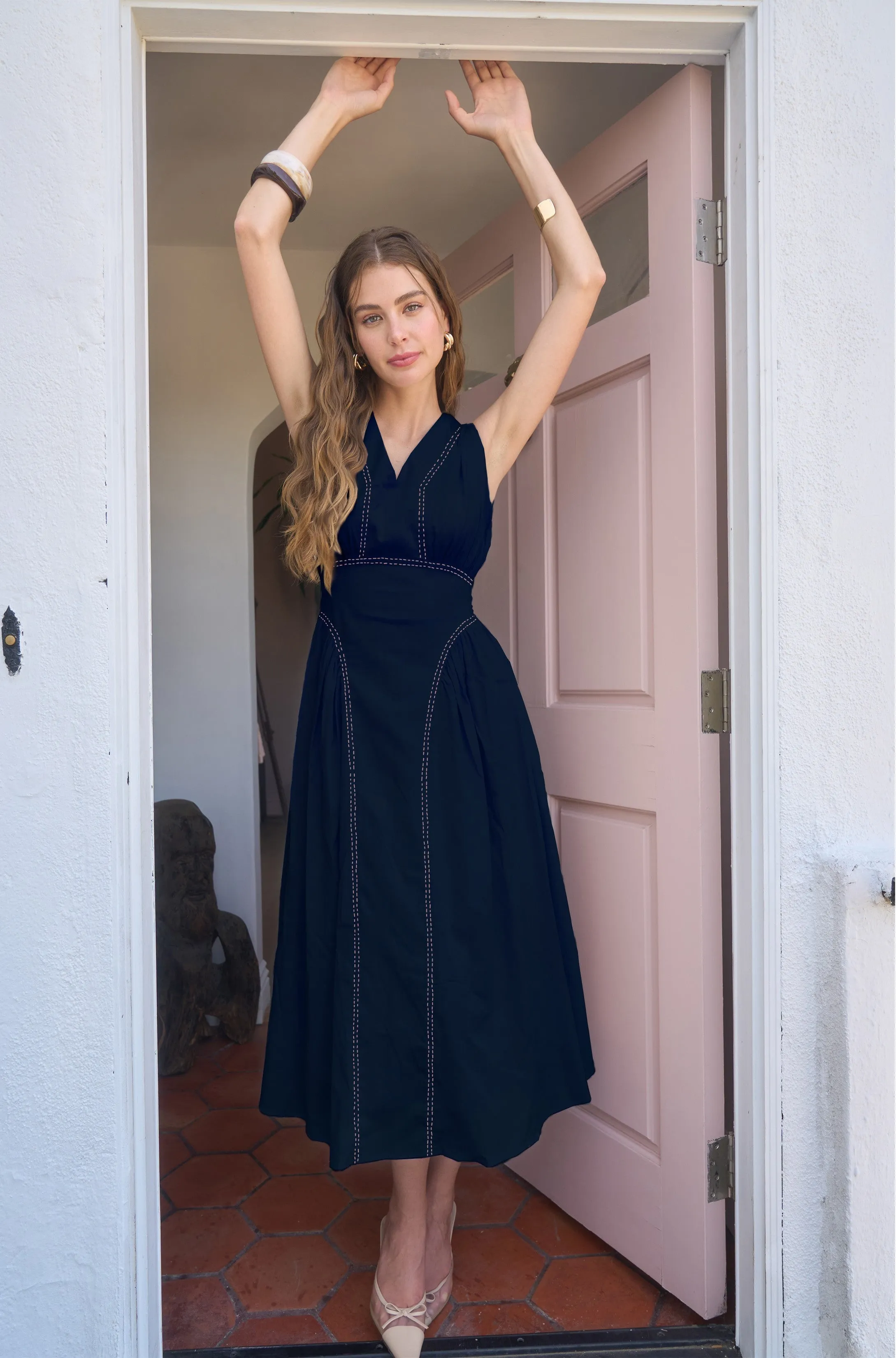 Boho Thread Tie-Back Midi Dress sold by Brightside Boutique product image thumbnail 2