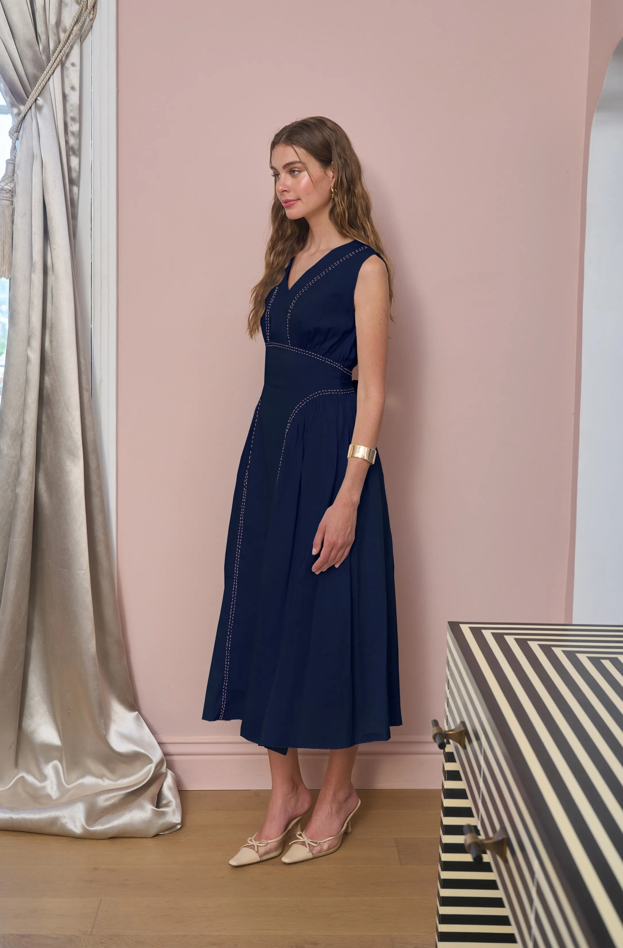 Boho Thread Tie-Back Midi Dress sold by Brightside Boutique product image thumbnail 4