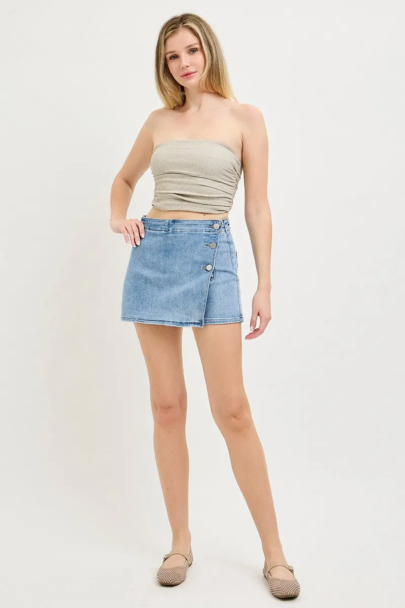 The Uptown Button Skort sold by Brightside Boutique