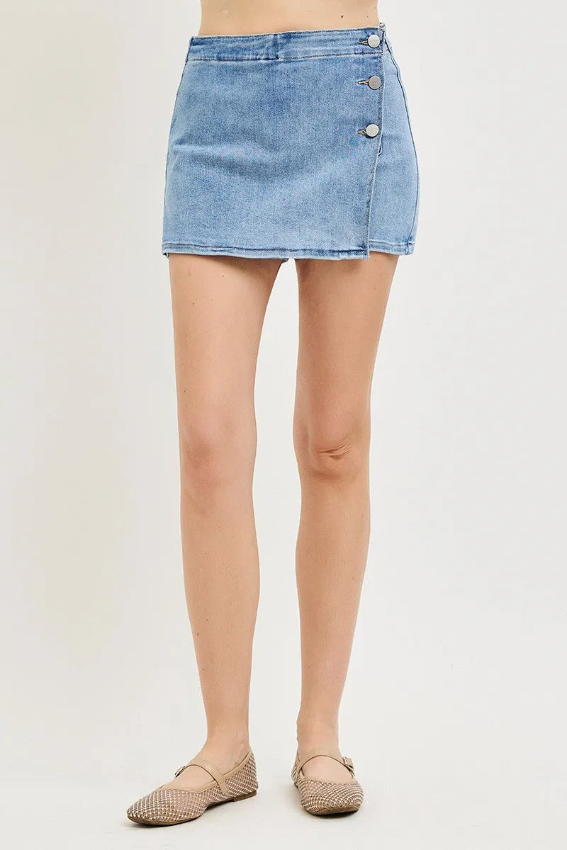 The Uptown Button Skort sold by Brightside Boutique product image thumbnail 3