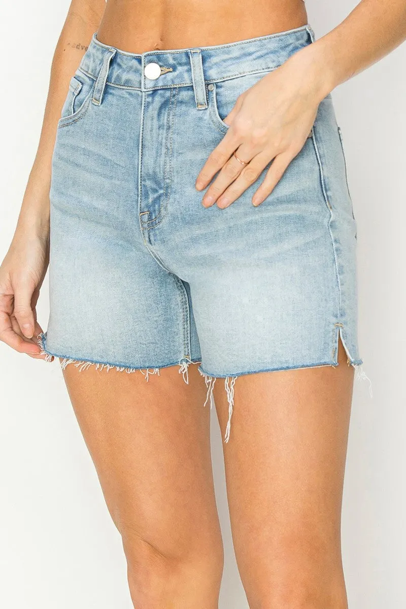 High-Rise Raw Edge Slit Short sold by Brightside Boutique product image thumbnail 2