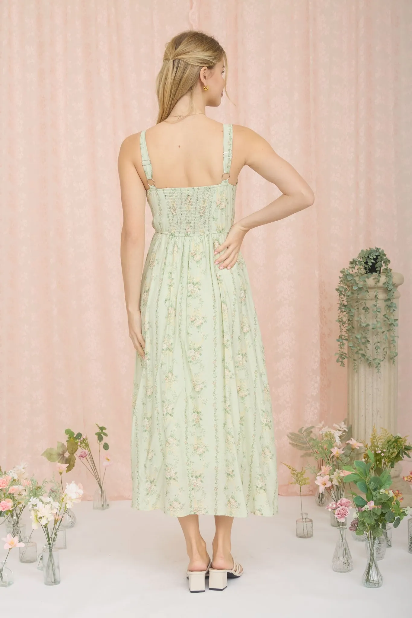 Petal Kiss Corset Midi Dress sold by Brightside Boutique product image thumbnail 3
