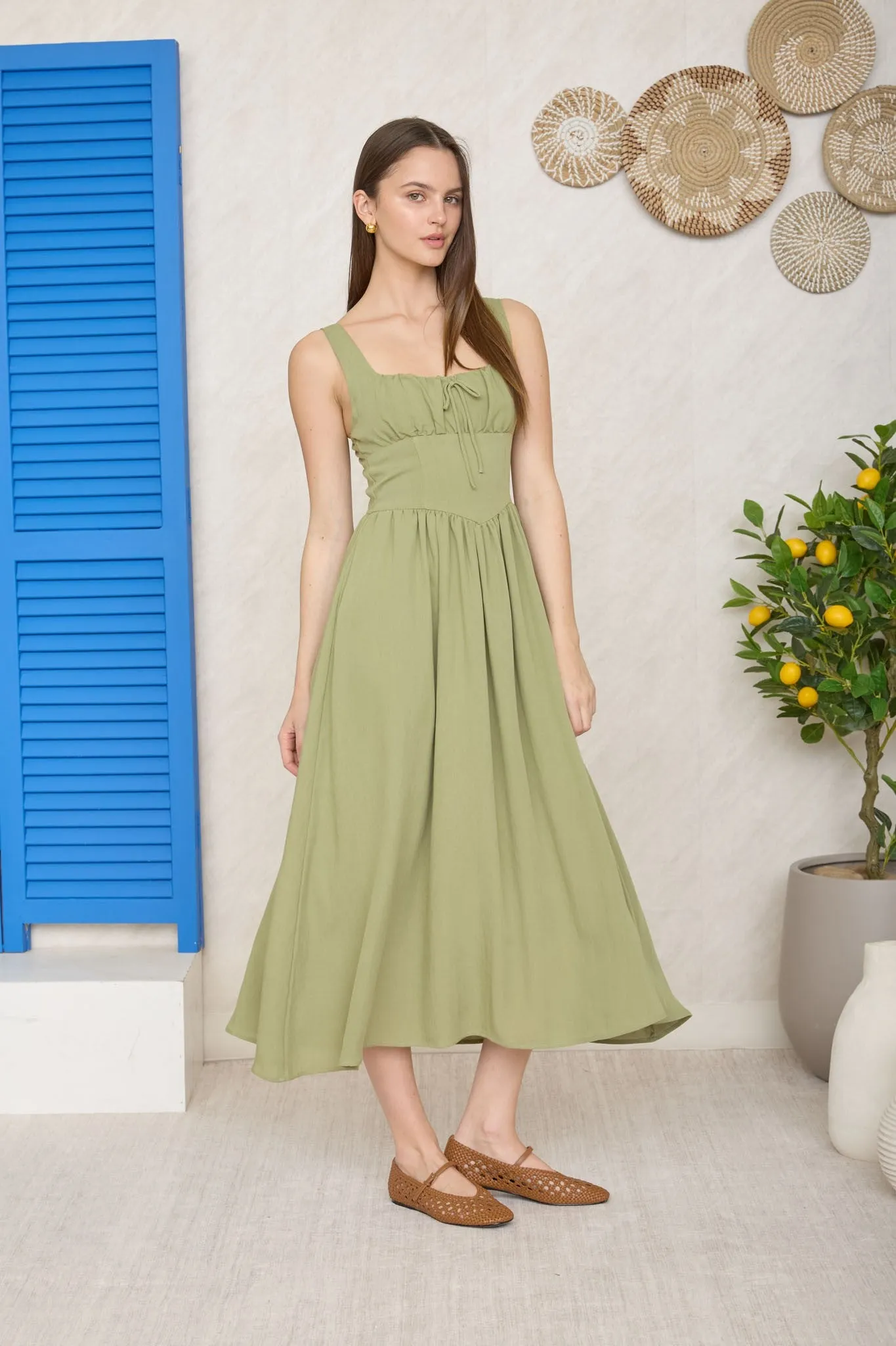 Flirty Knot Corset Midi Dress sold by Brightside Boutique product image thumbnail 4