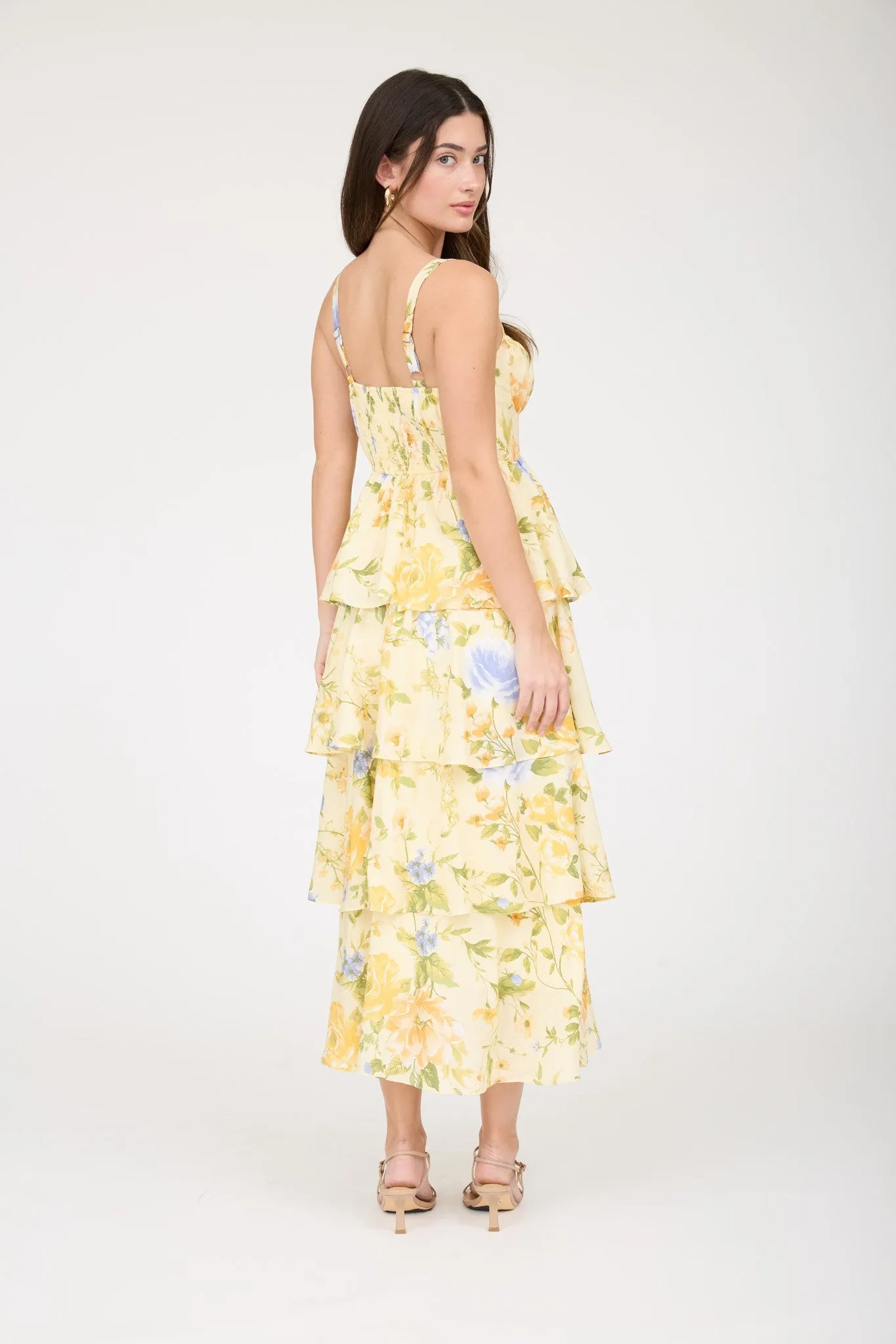 Wildflower Tiered Dream Midi Dress sold by Brightside Boutique product image thumbnail 3