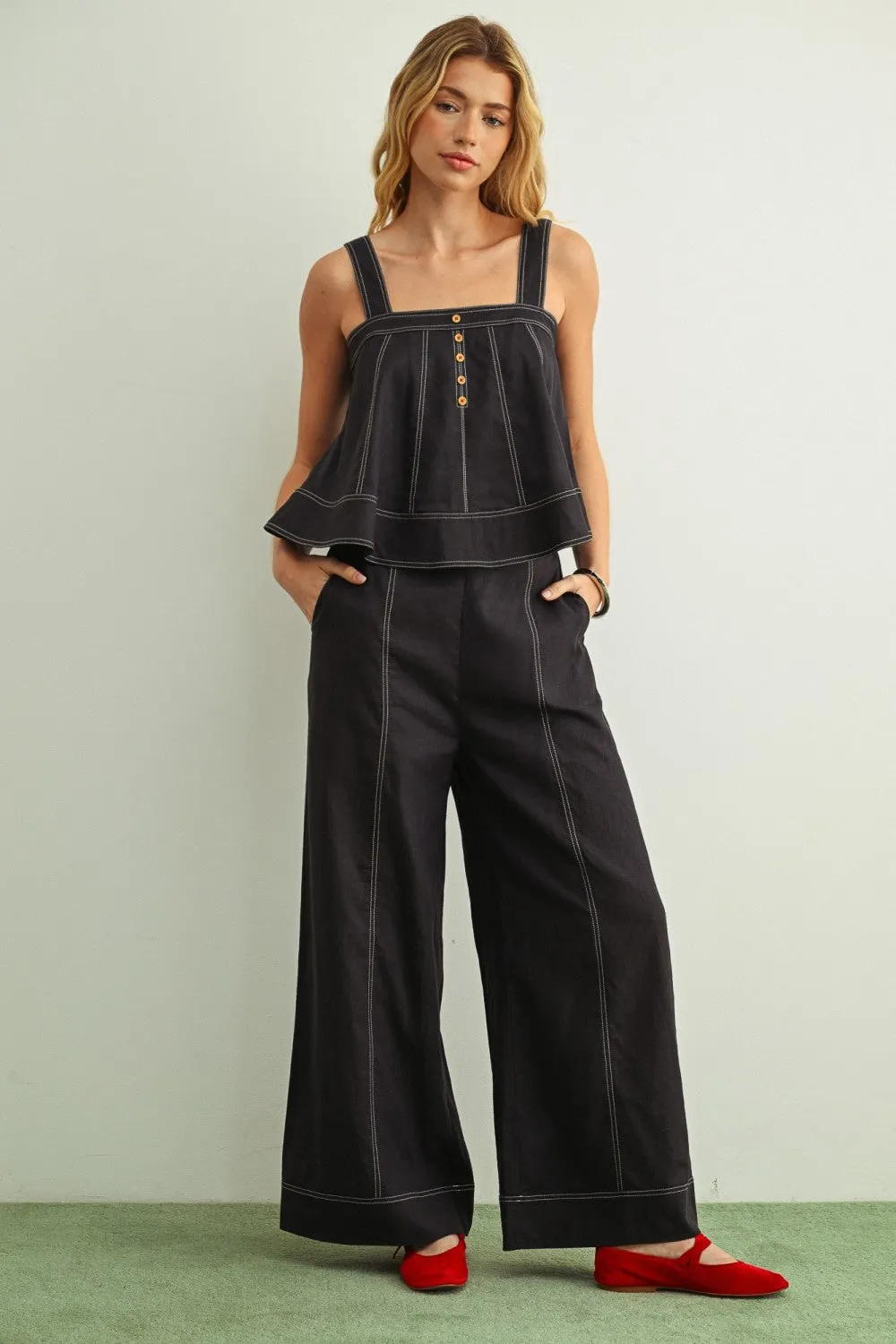 The Drift Linen Tank Top sold by Brightside Boutique product image thumbnail 4