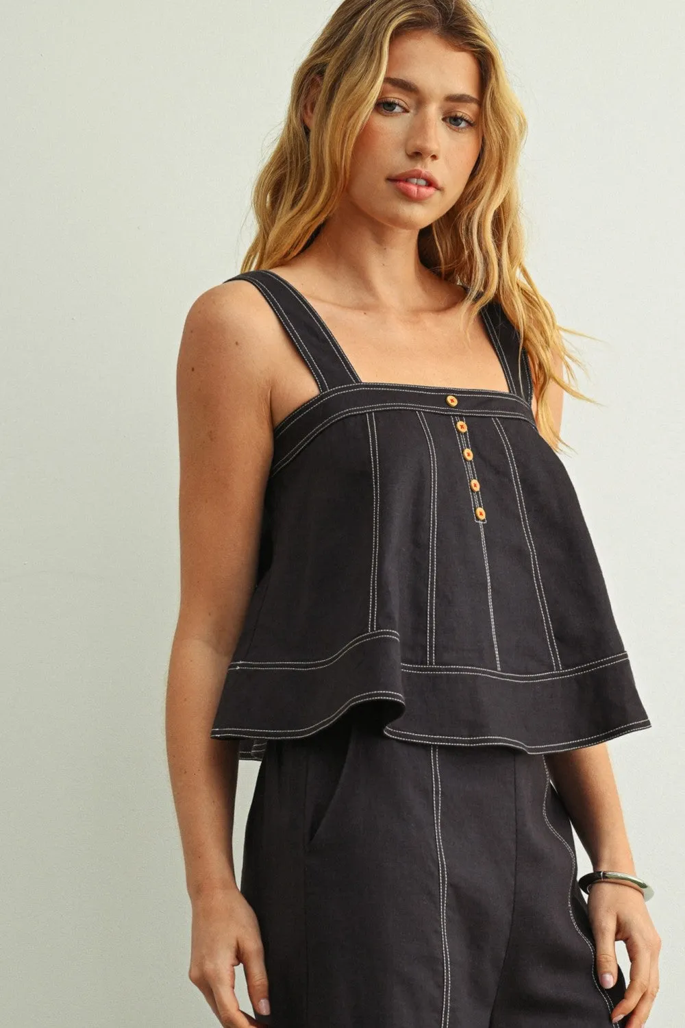 The Drift Linen Tank Top sold by Brightside Boutique product image thumbnail 2
