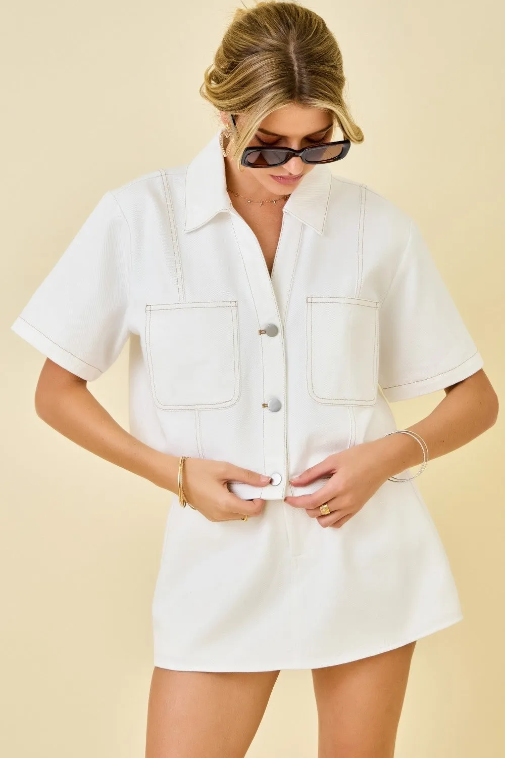 Dockside Denim Crop Jacket sold by Brightside Boutique product image thumbnail 4