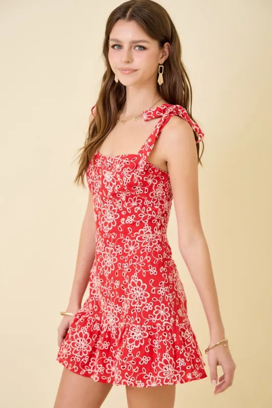 Sweet Magnolia Eyelet Mini Dress made by Day + Moon