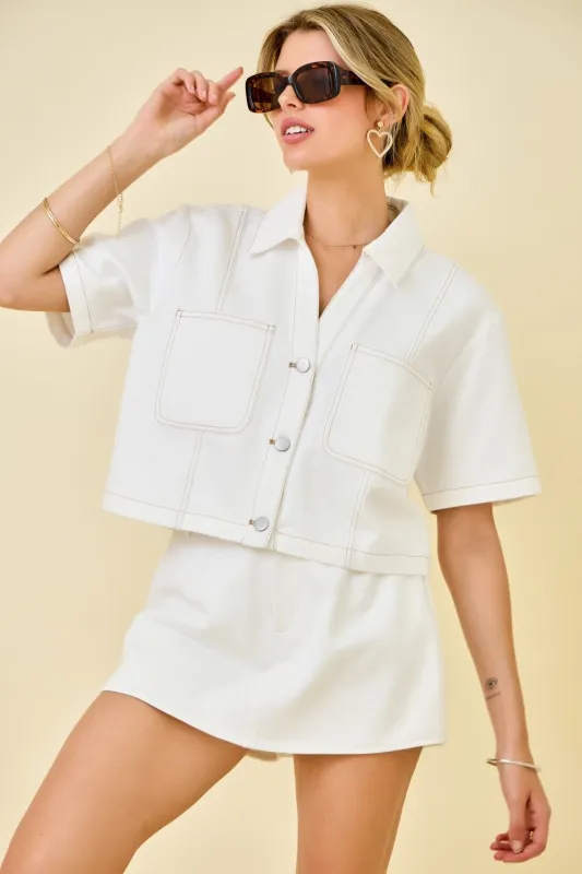Dockside Denim Mini Skort made by Day + Moon