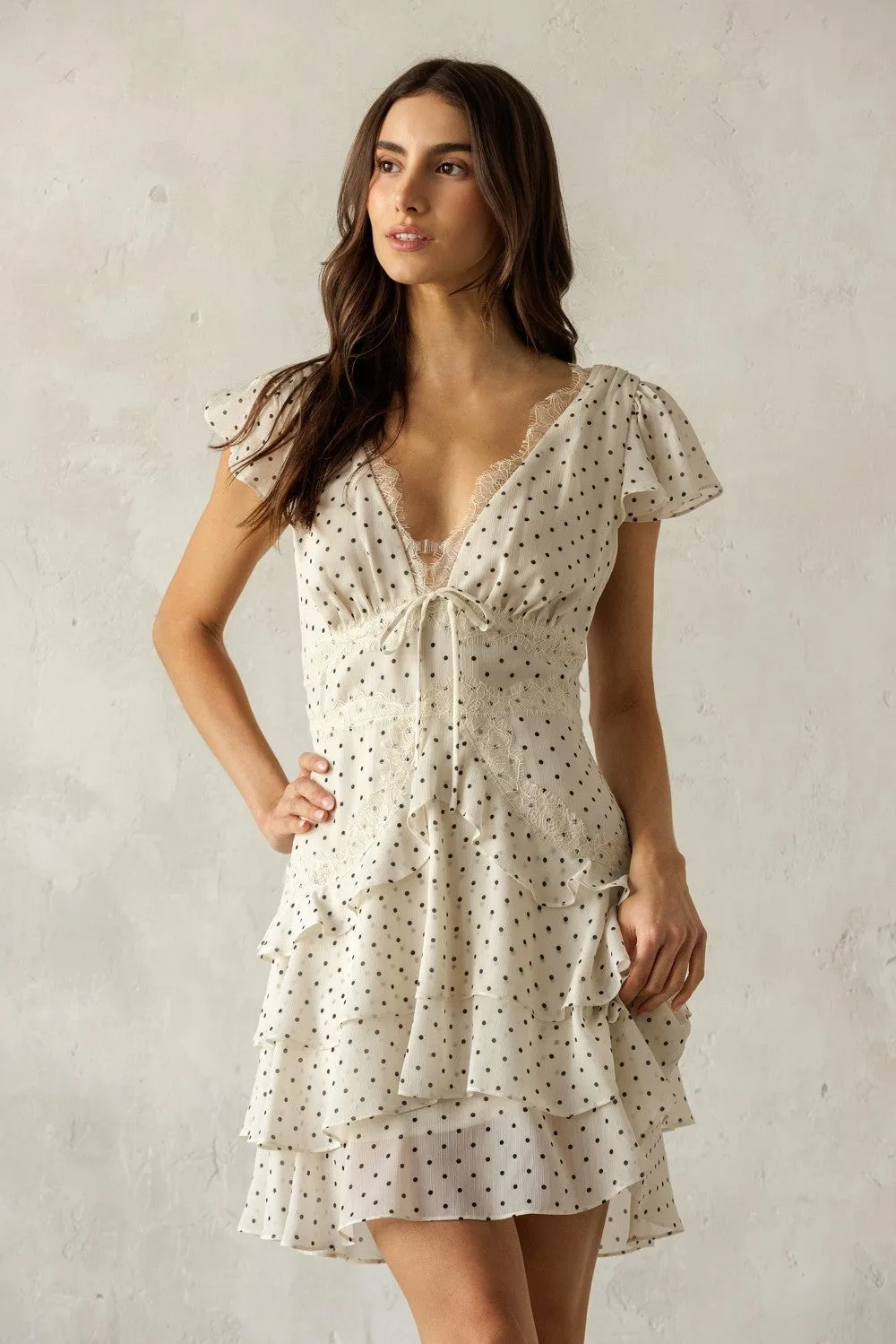 Midnight Polka Mini Dress sold by Brightside Boutique product image thumbnail 4