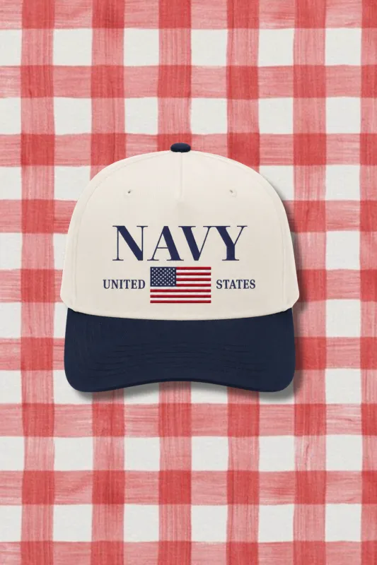 Navy Americana Snapback Preorder made by Brightside Boutique