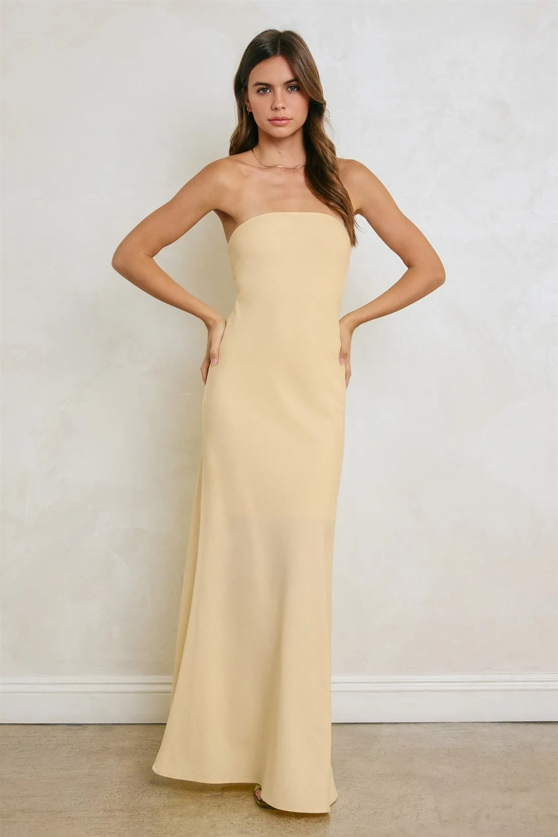 Barely Butter Maxi Dress sold by Brightside Boutique product image thumbnail 4