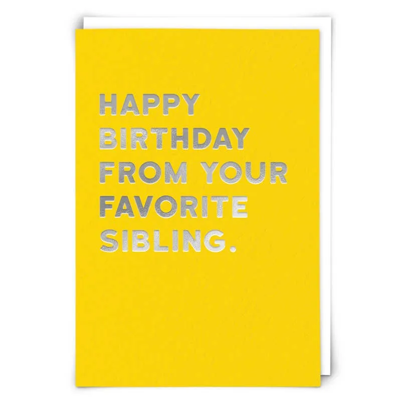 Favorite Sibling Birthday Card made by Brightside Boutique