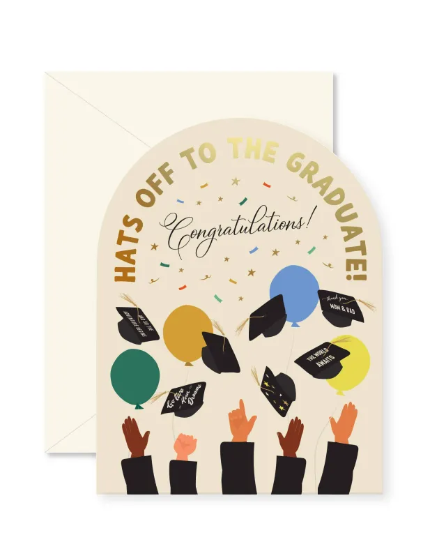 Hats Off Graduation Card made by Brightside Boutique