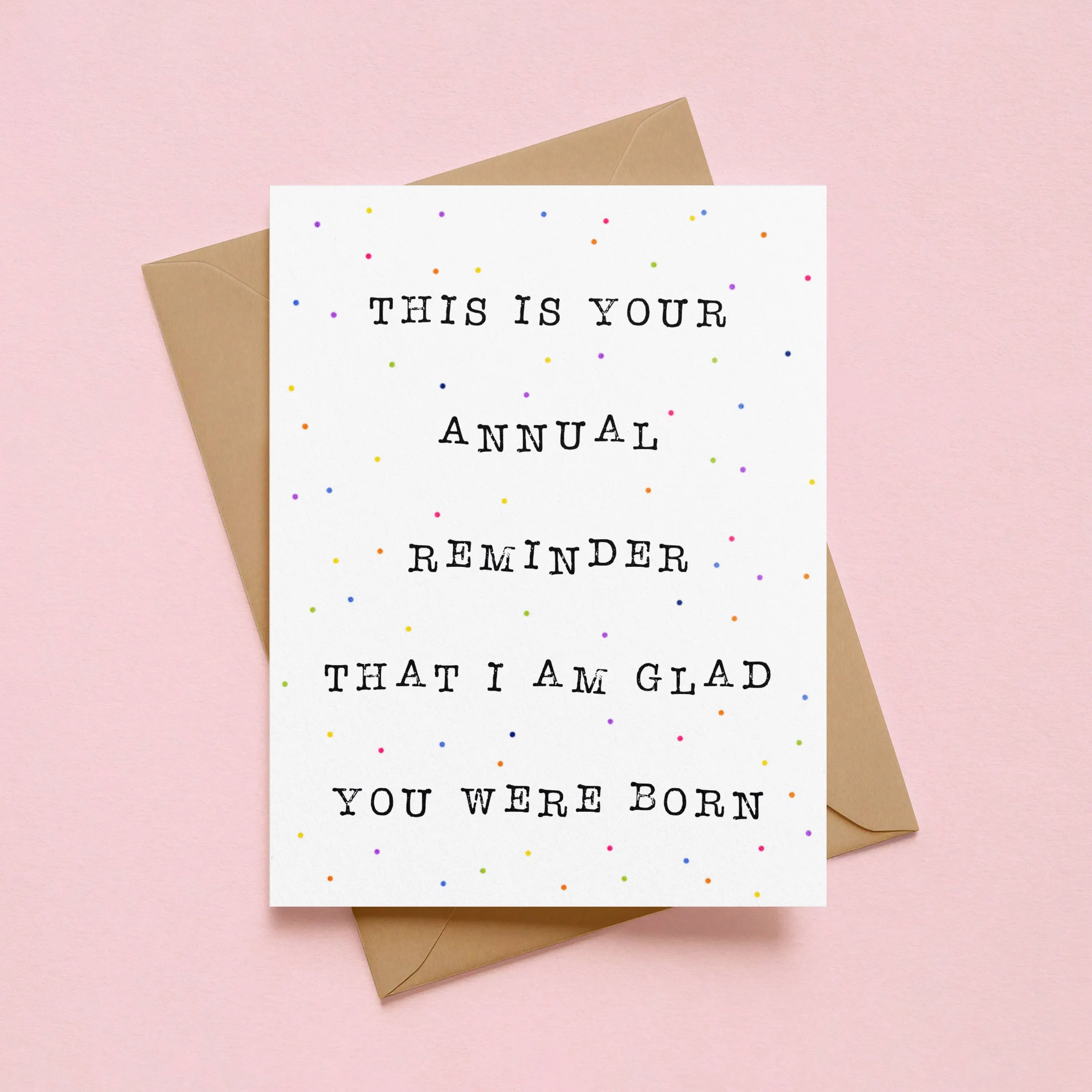 Annual Reminder Birthday Card sold by Brightside Boutique