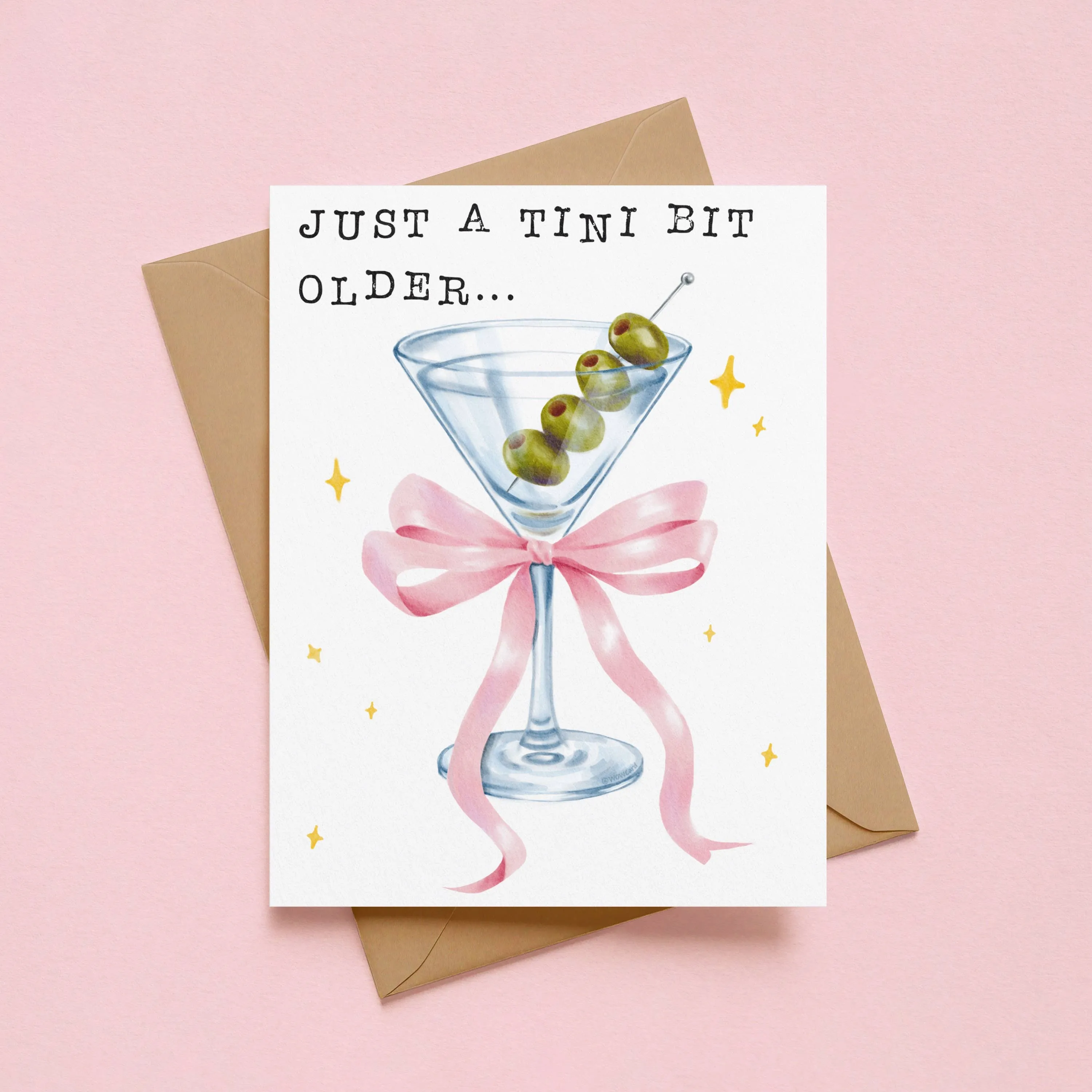 Cute Just a Tini Bit Older Birthday Card sold by Brightside Boutique