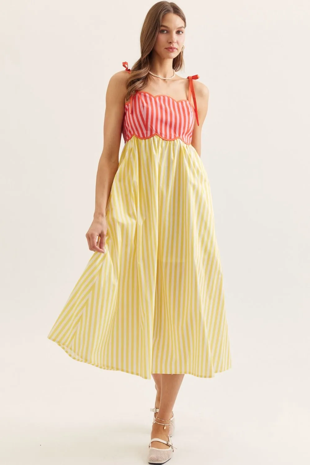 Weekend on the Coast Midi Dress sold by Brightside Boutique