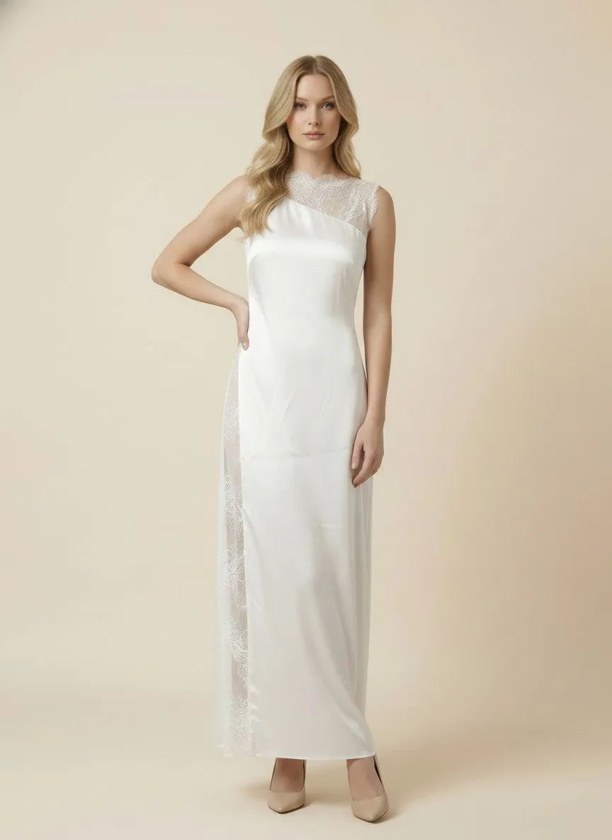 The Juliette Satin Maxi Dress sold by Brightside Boutique