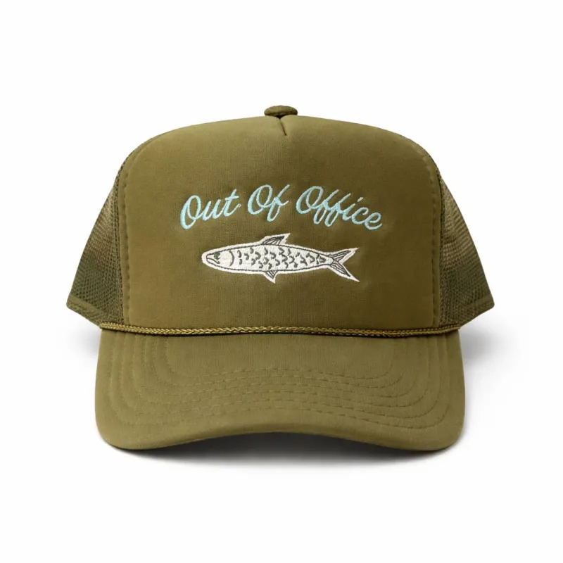 Out Of Office Trucker Hat made by Brightside Boutique