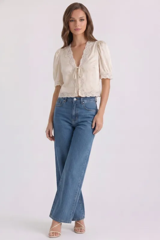 Camille Lace Trim Top made by Lena