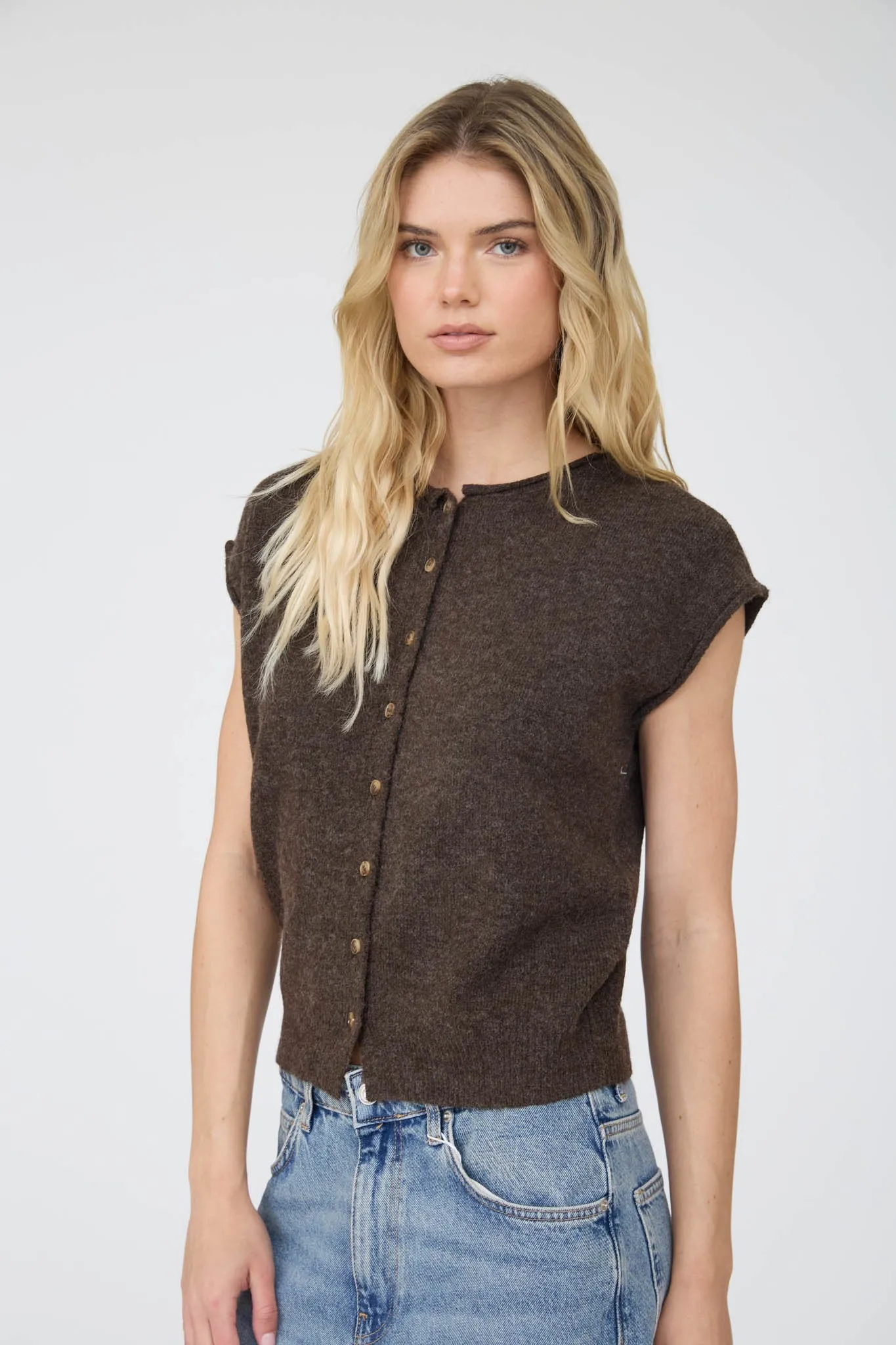 Layer Me Softly Sleeveless Vest sold by Brightside Boutique product image thumbnail 3