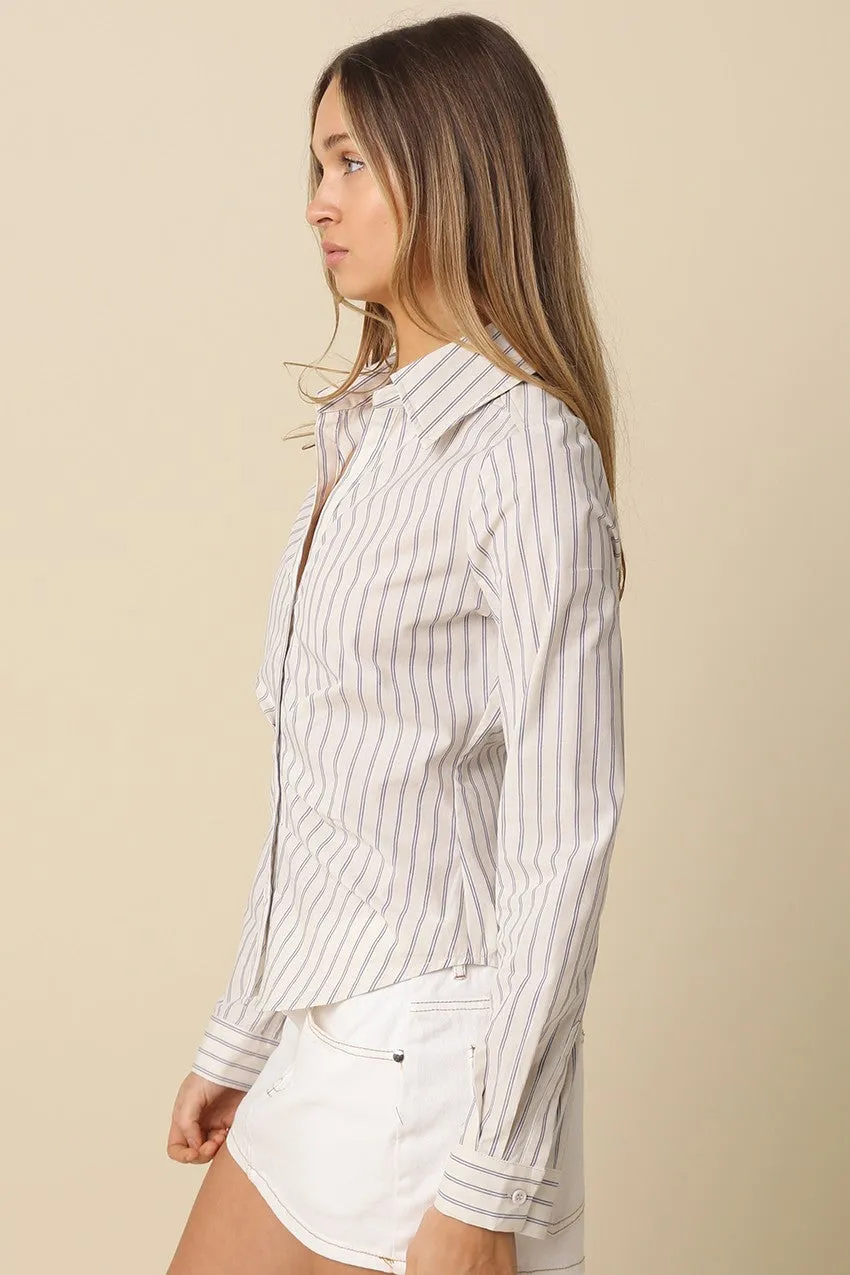 Kate Striped Fitted Shirt sold by Brightside Boutique product image thumbnail 2