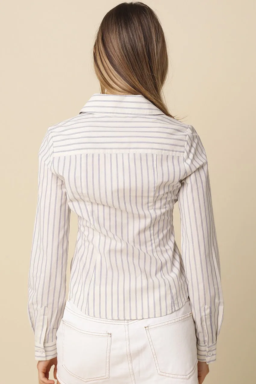 Kate Striped Fitted Shirt sold by Brightside Boutique product image thumbnail 3
