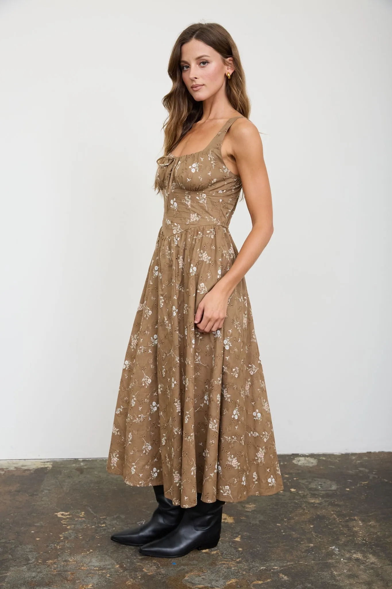 Autumn Blossom Midi Dress sold by Brightside Boutique product image thumbnail 3