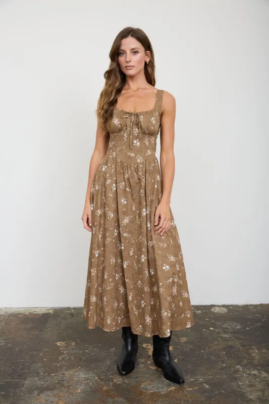 Autumn Blossom Midi Dress made by Blu Pepper