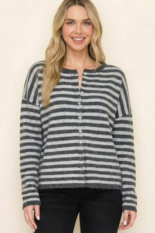 The Bedford Stripe Cardigan made by Staccato