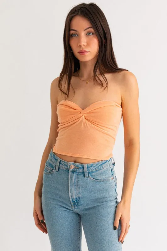 Hit Me On The Top Twist Tube Crop Top sold by Brightside Boutique