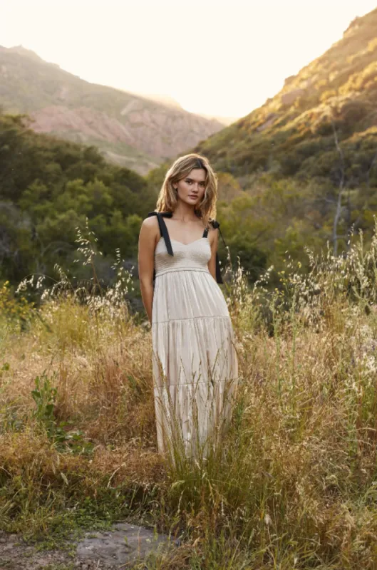 Stellar Tiered Satin Maxi Dress sold by Brightside Boutique