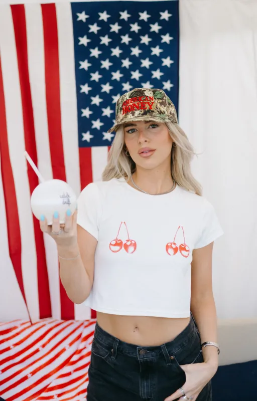 Cherry Crop Tee sold by Brightside Boutique