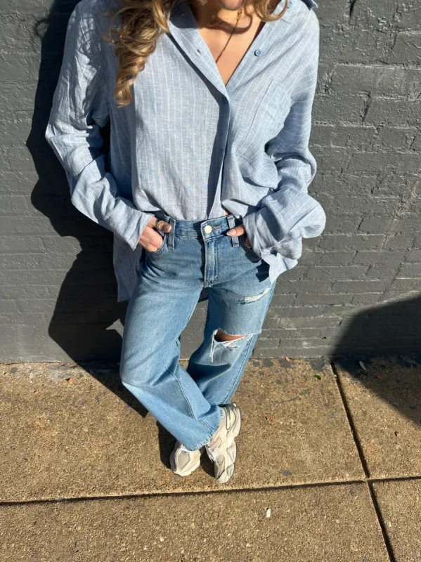 Molly Linen Shirt sold by Brightside Boutique